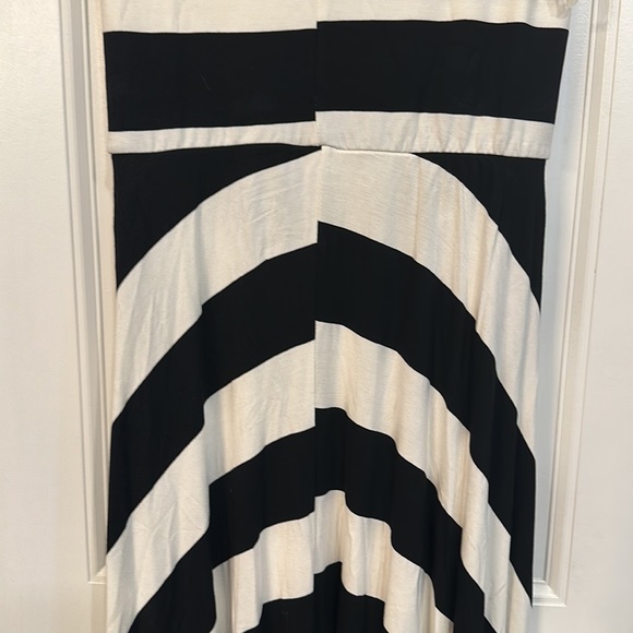 ELAN Striped Convertible Strapless Maxi Dress Black White Size Small - Picture 6 of 10